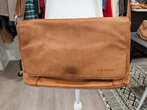 Vintage Jenny Cognac Made in Italy Leather Crossbody Bag